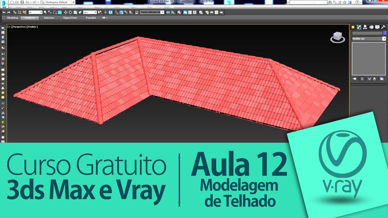 Modelagem de Telhado Aparente com ATiles no 3ds Max | Aula 12 | Curso Gratuito de 3ds Max e Vray