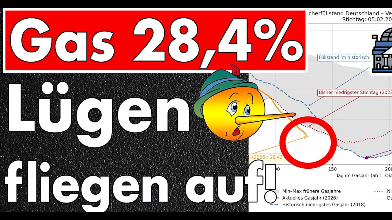 Minister warnt & Netzagentur lügt! Gasspeicher mit 28,4% unter dem tiefsten Stand aus 2025!