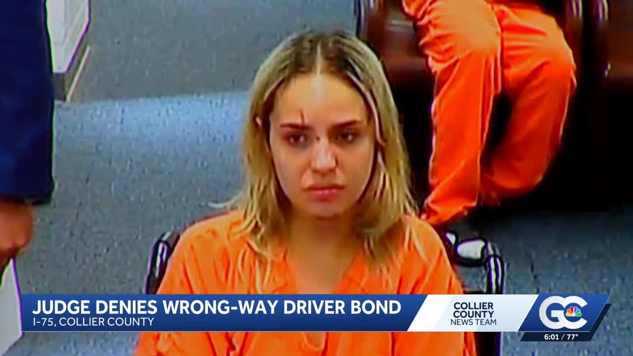 Woman arrested for deadly wrong-way crash on I-75 in Collier County denied bond