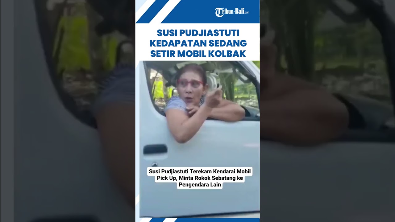 Mantan Menteri Kelautan dan Perikanan, Susi Pudjiastuti kedapatan sedang setir mobil kolbak