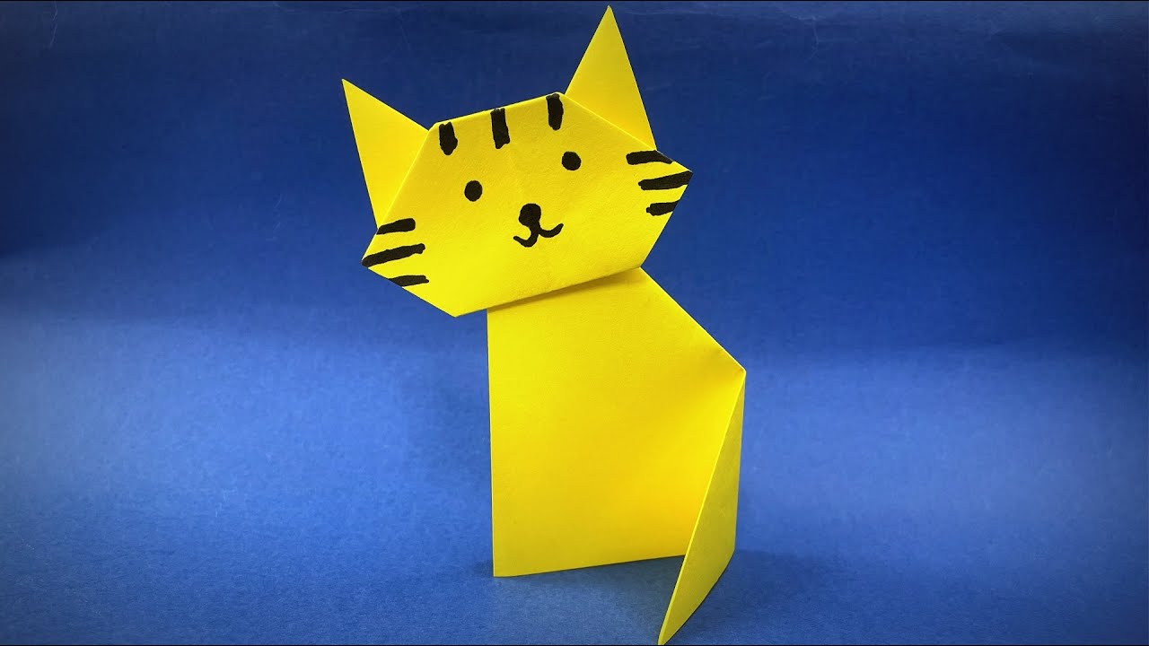 Kat Vouwen Makkelijk | Hoe maak je een Papieren Kat | Origami-dieren