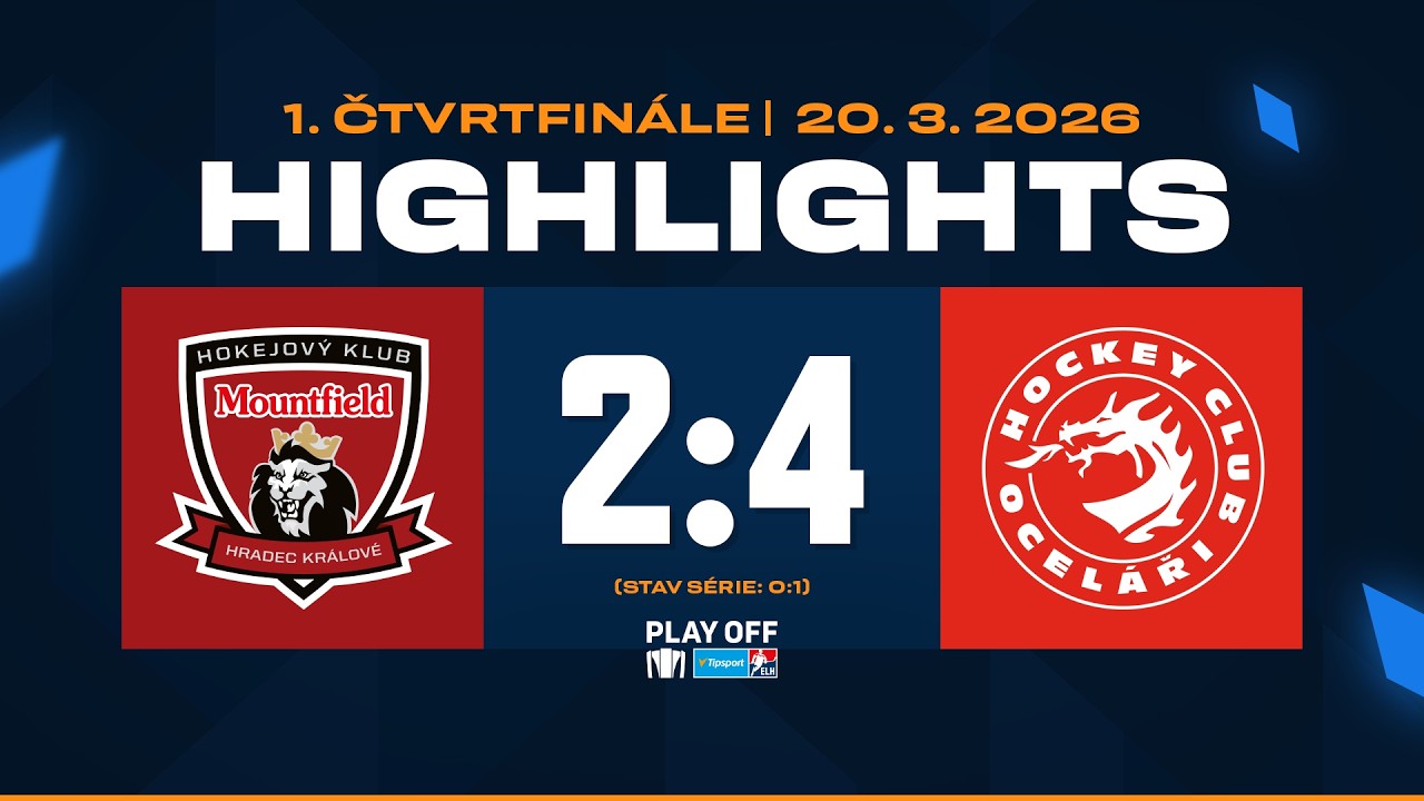 Highlights ČF1 | Mountfield HK vs. HC Ocel&aacute;ři Třinec 2:4 | 20.03.2026