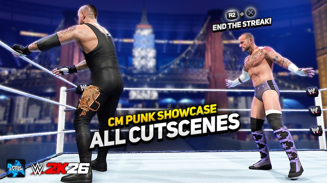 WWE 2K26 CM Punk Showcase Mode Все катсцены