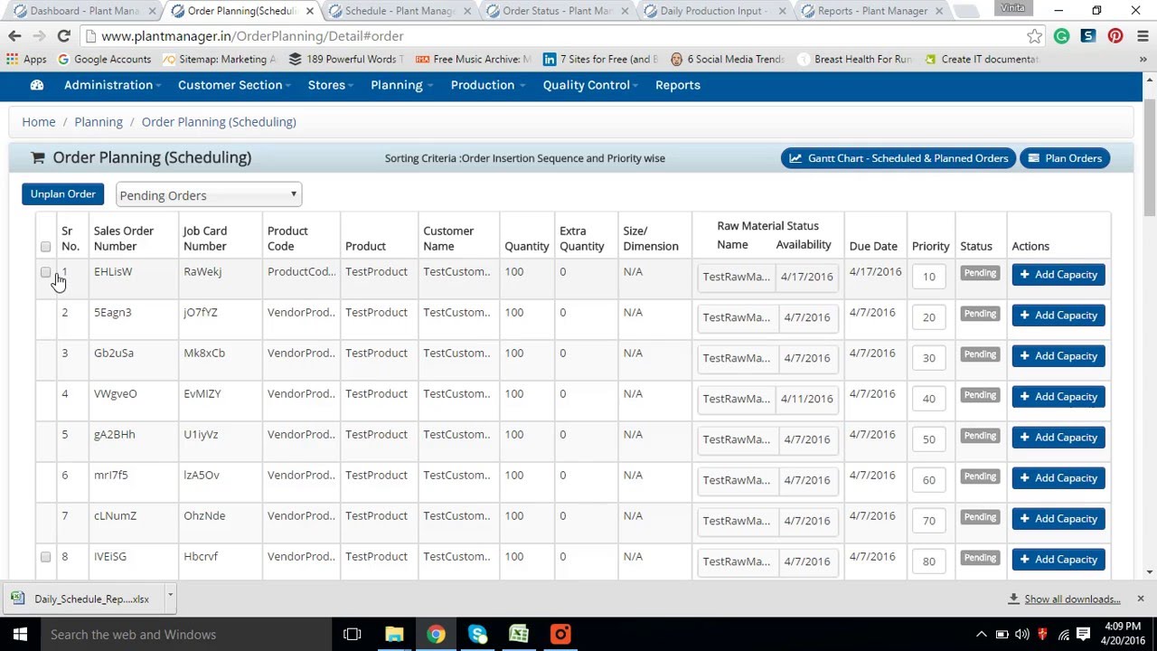 How to plan and schedule using Plant Manager