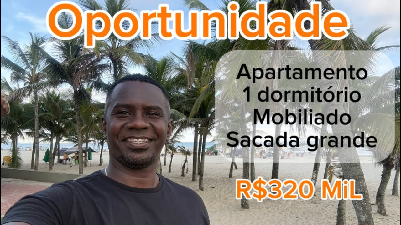 R$320 MiL | Oportunidade |1 dormitório| Mobiliado | Sacada Grande| 50m do Mar | Ocian, Praia Grande 