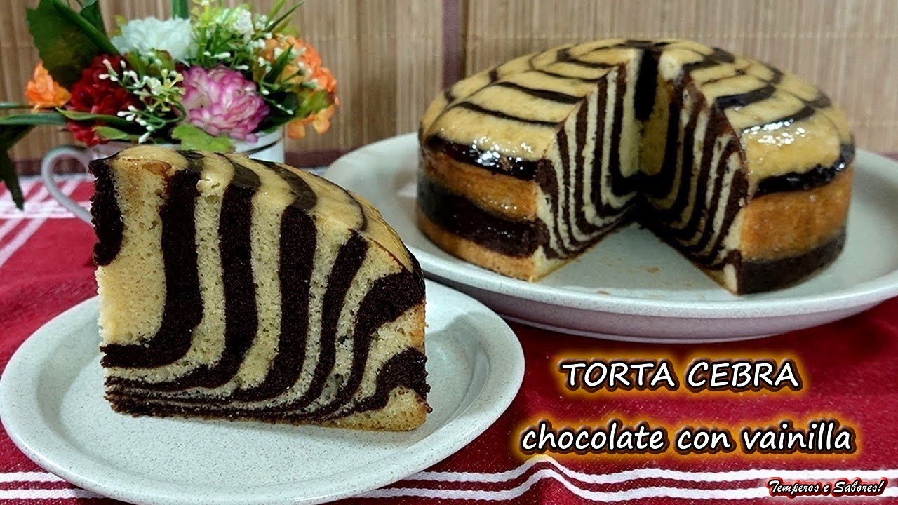 TORTA CEBRA Chocolate con Vainilla sin Horno y con Horno Increiblemente deliciosa