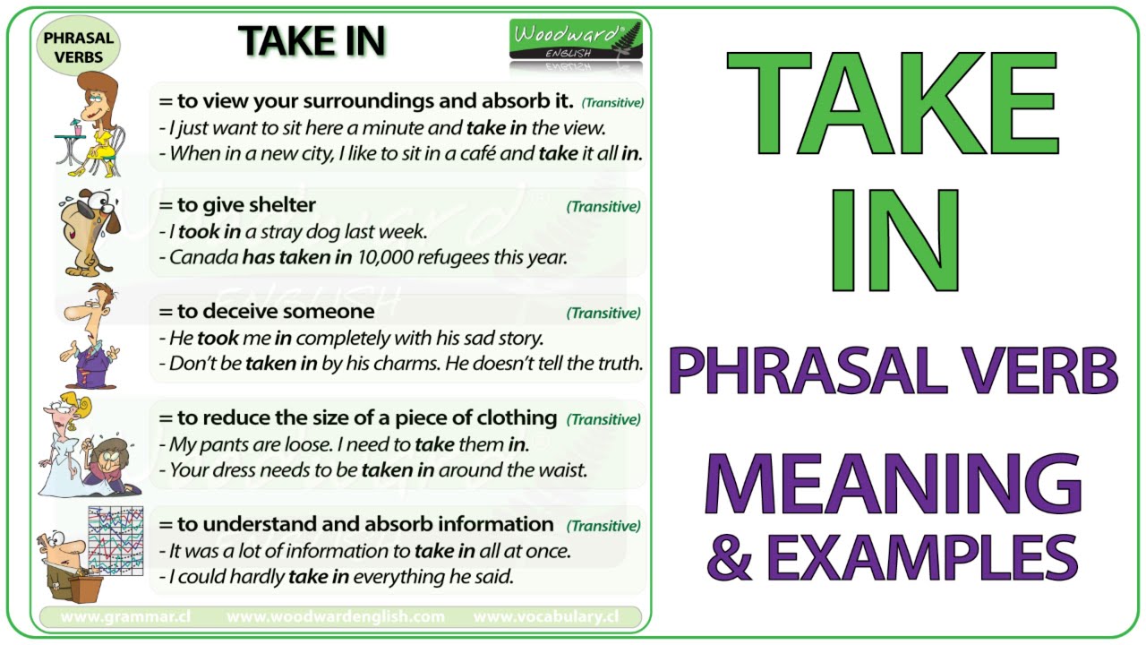 TAKE IN | Phrasal Verb Meaning & Examples in English | Learn English Phrasal Verbs