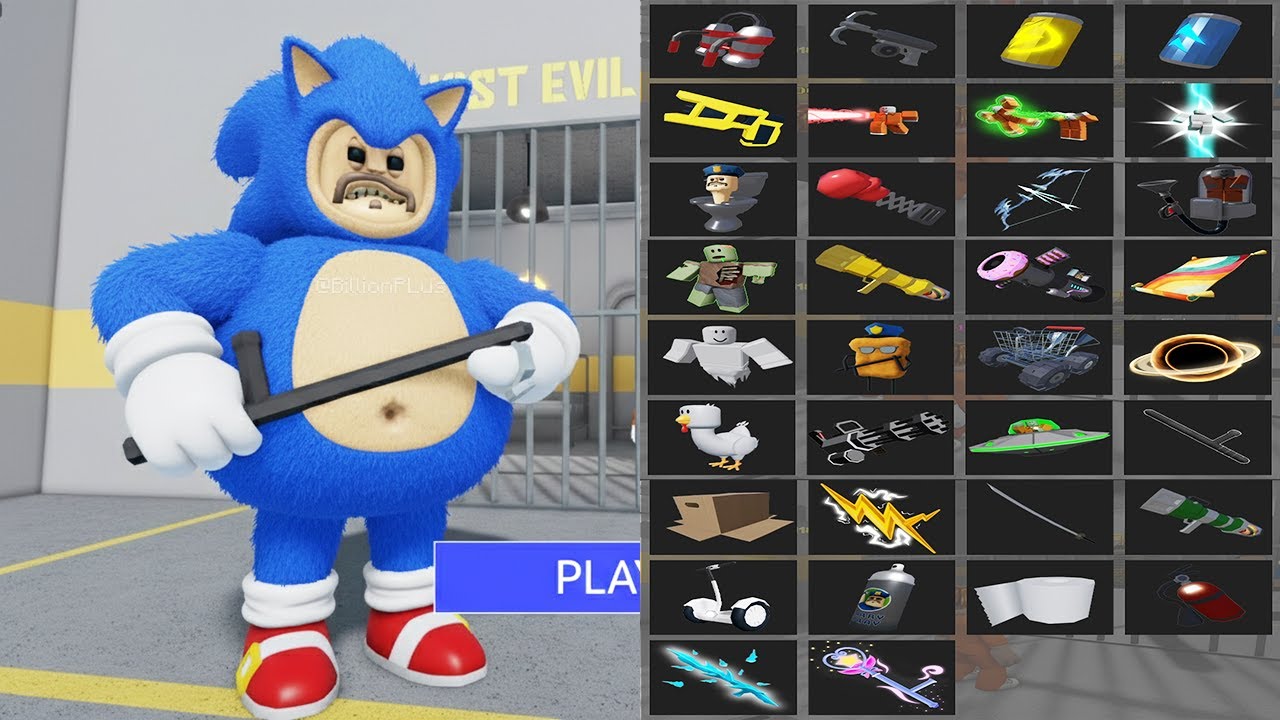 All Morphs vs All Items Unlocked MOVIE SONIC BARRY'S PRISON RUN OBBY HARD MODE Roblox New Update