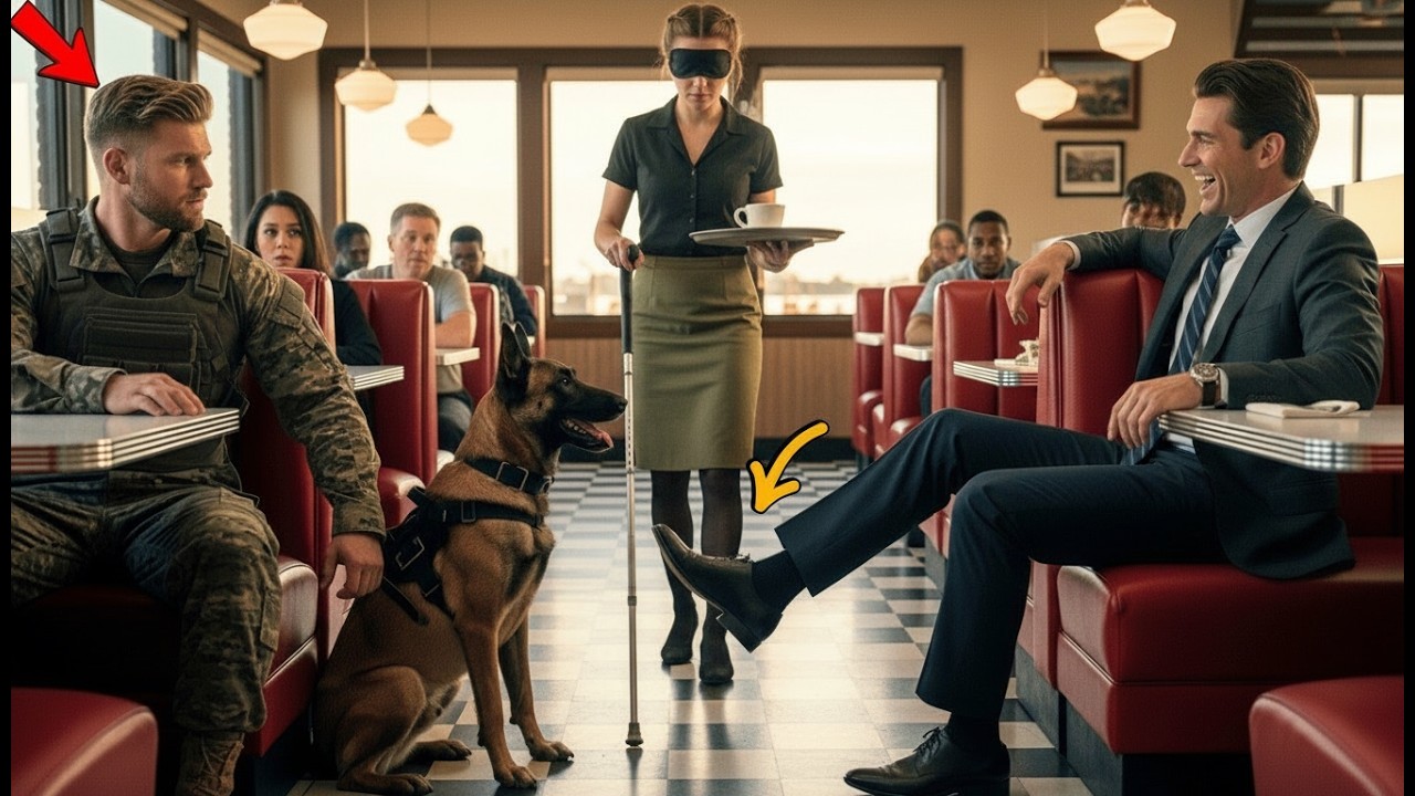 A Rich Man Tripped a Blind Woman in a Diner—He Froze When a Navy SEAL and His K9 Slowly Stood Up