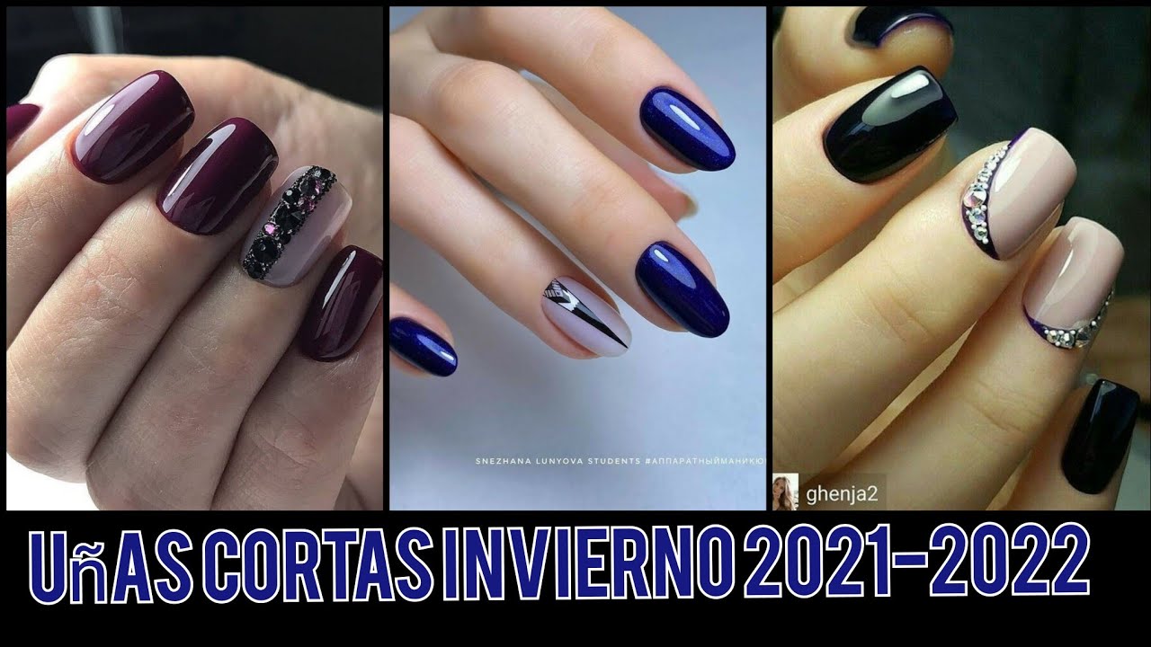 UÑAS CORTAS 2021-2022 TEMPORADA DE INVIERNO 🍁 #nailshorts #trendsnails   nailsoffall2021