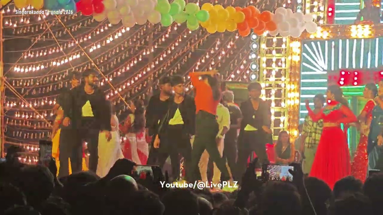 pillo pillo maradalu pillo song dance performance Singarakonda Tirunala lighting prabhalu dance 2026