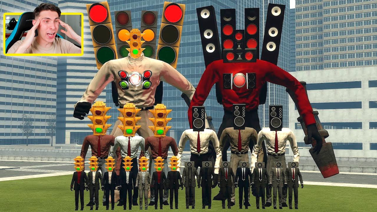 NUEVO TITAN TRAFFIC MAN EJERCITO VS TITAN SPEAKER MAN EN GARRY'S MOD - REACCION THEKALO