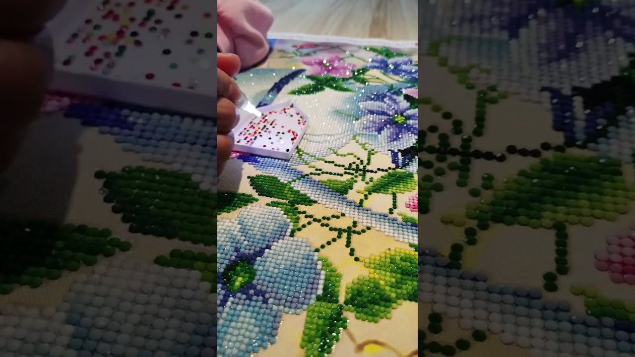 Satisfying Diamond Art with lots of flowers| #Shots