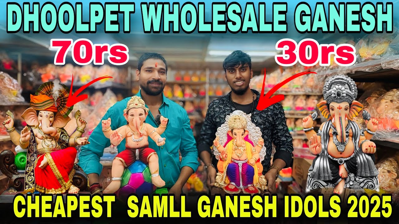 Dhoolpet Wholesale Small Ganesh Idols 2025 | Dhoolpet Rekha Ganesh Biggest Wholesale and retail 2025