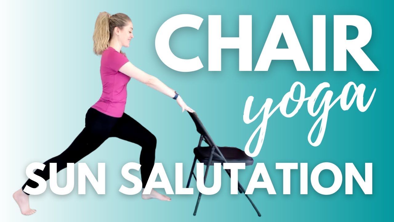 Sun Salutation with a Chair // standing chair yoga
