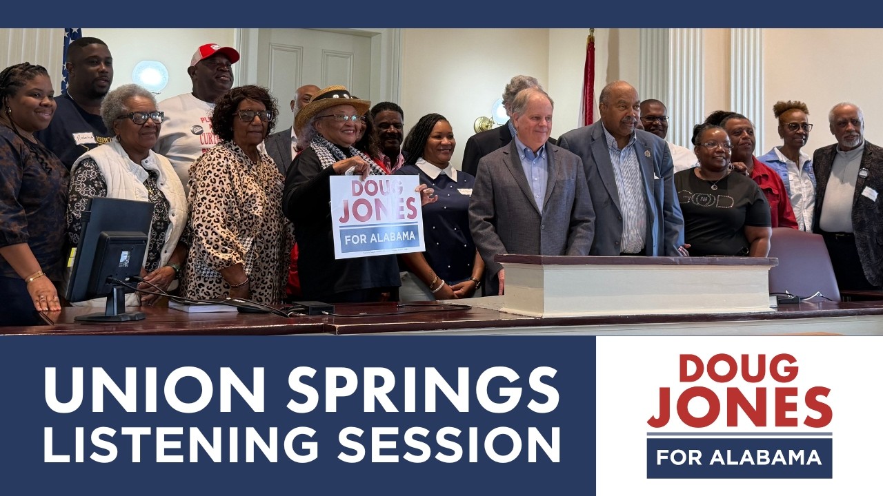 Doug Jones listens to voters in Union Springs