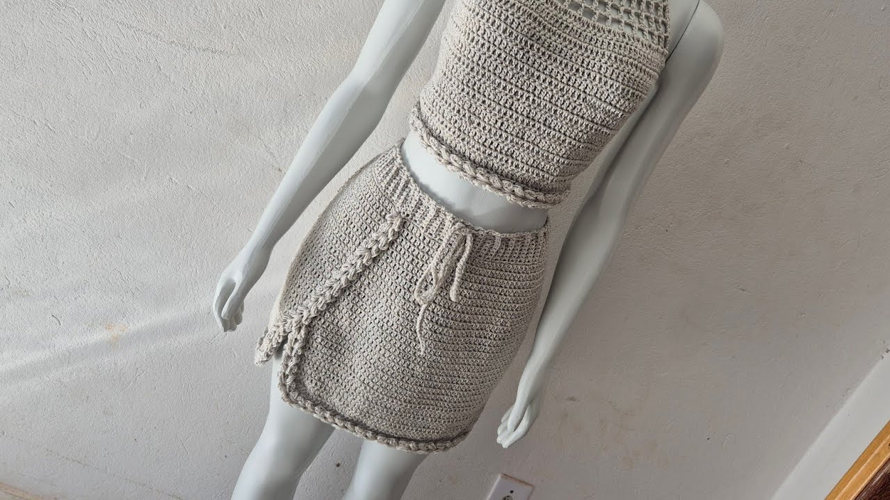 Saia de croche com trança para festa Natal ou réveillon 🌲 🌲 🌲 parte 2