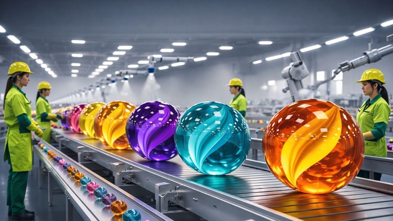 Inside a Glass Marble Factory  Mass Production Process — Recycled Scrap to Shiny Marbles