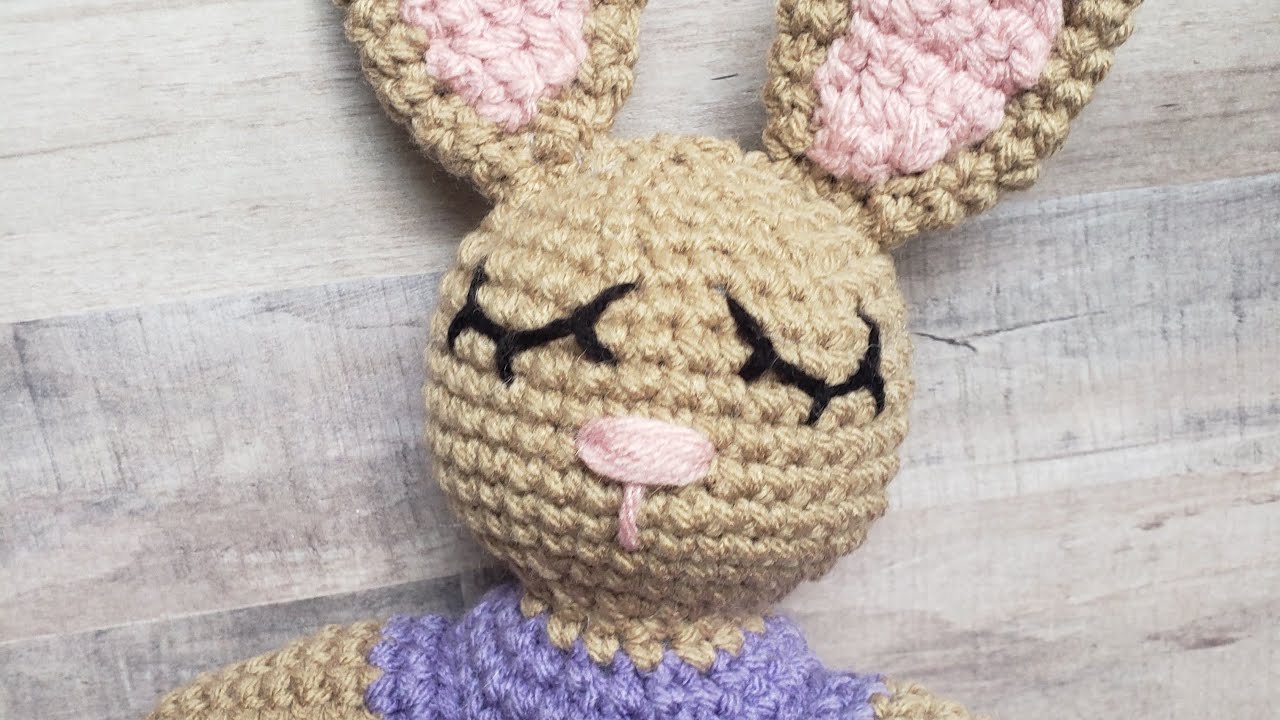 How to embroider sleeping eyes on a crochet bunny, The Goodnight Bunny Pattern