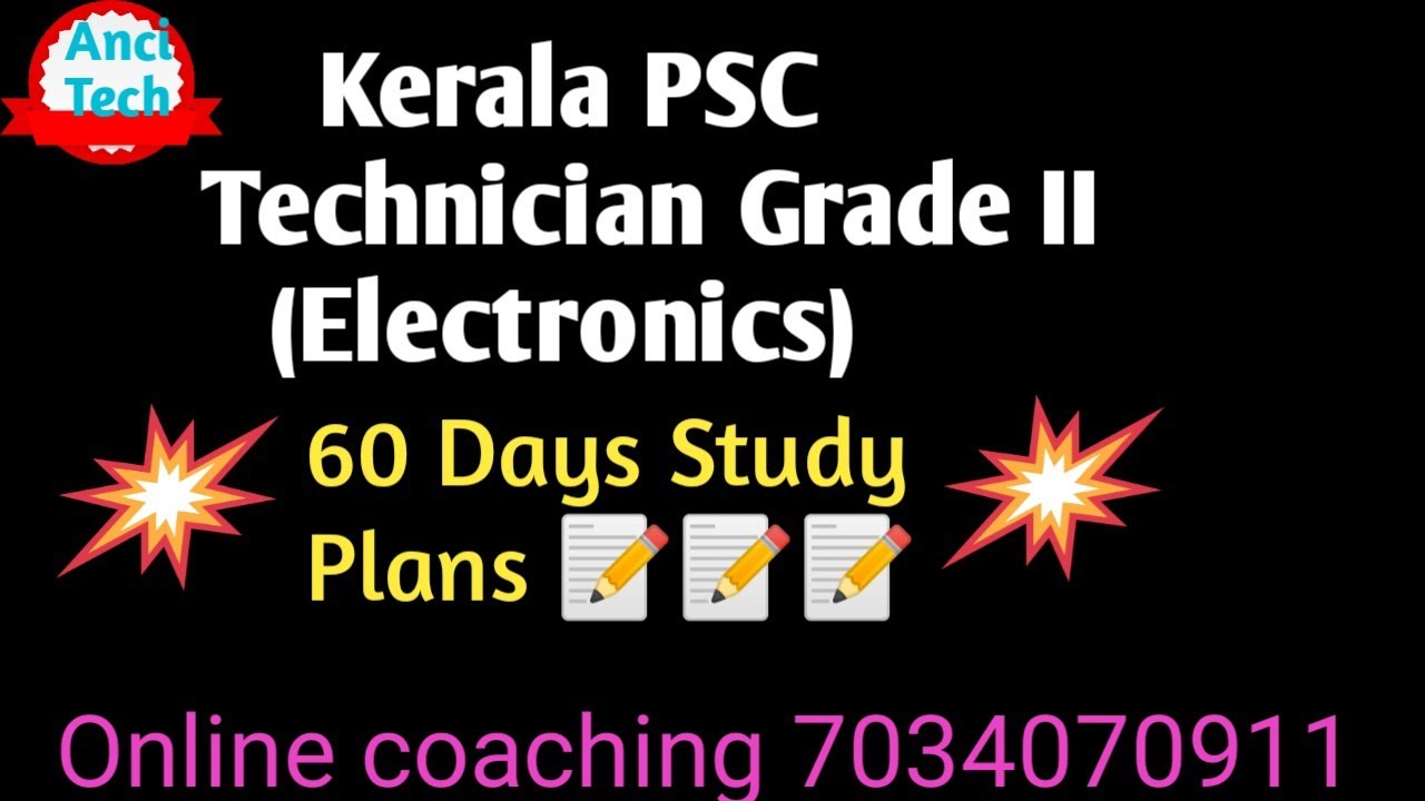 Kerala psc Technician grade II (Electronics) 60 day Study 📖Plan ✌✌✌