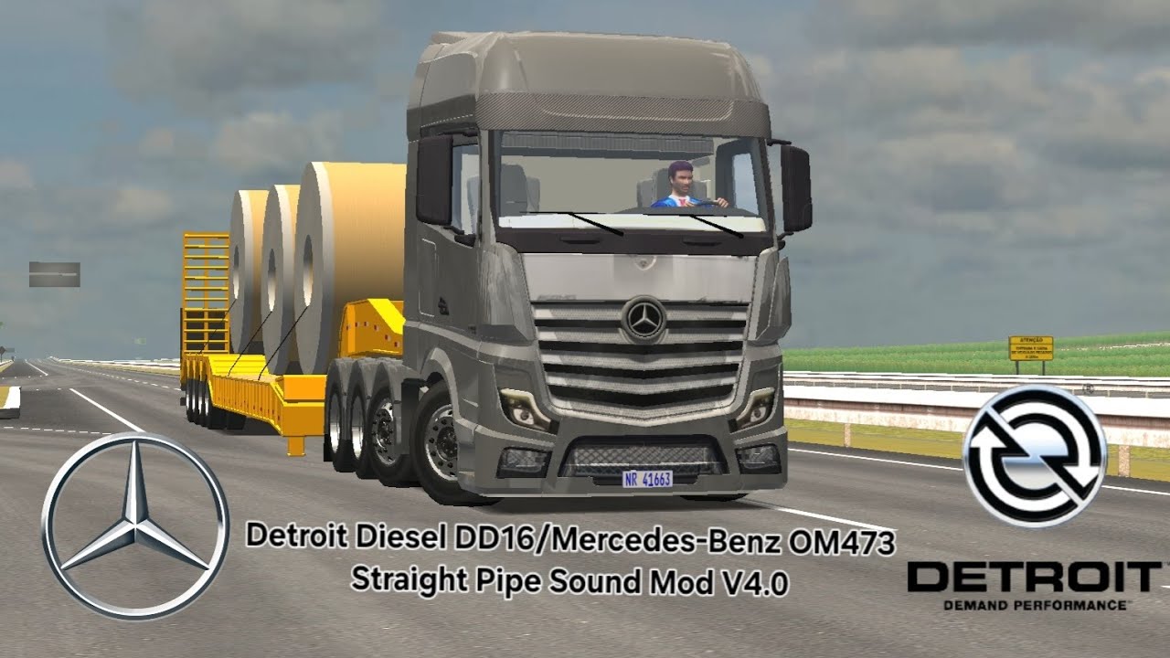Realistic Detroit Diesel DD16/Mercedes-Benz OM473 Straight Pipe Sound Mod V4.0 Update:WTDS 