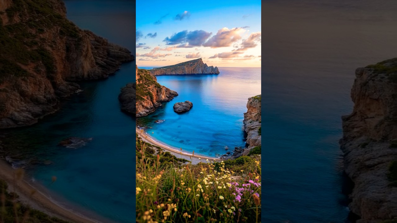 Hidden Coastal Paradise  Sunset Over Crystal Blue Waters 🌅&rdquo;