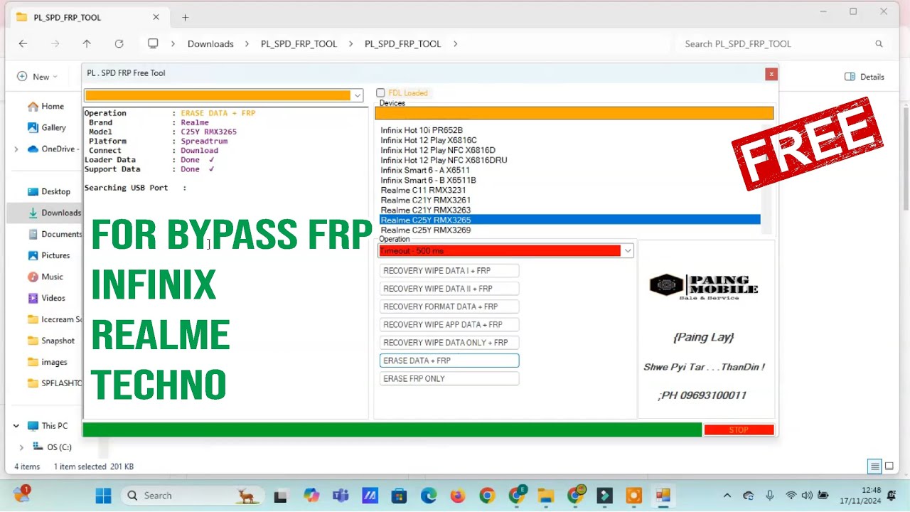 Unlock FRP in Seconds! PL SPD FRP Free Tool for Infinix, Realme, & Techno Devices