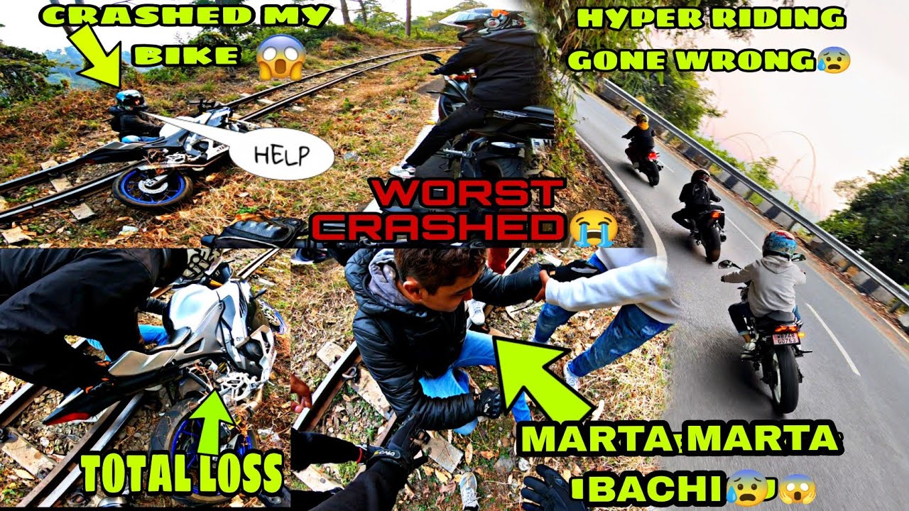 @Deewang16 Ne  Mera Bike R15V4/M Crash Kardia 😭😞|Hyper Riding Gone Wrong😰| CRASHED😭||