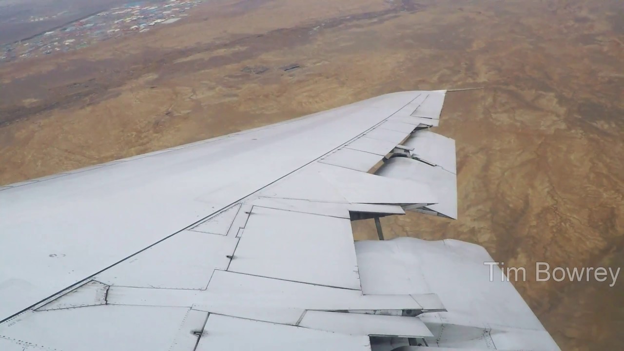 CLASSIC Wing View Iran Air Boeing 747SP Landing in Tehran IKA 747-SP