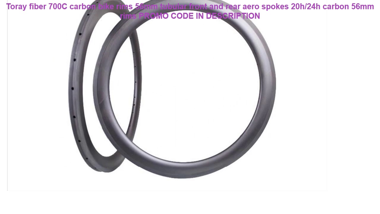 Buy Toray fiber 700C carbon bike rims 56mm tubular front and rear aero