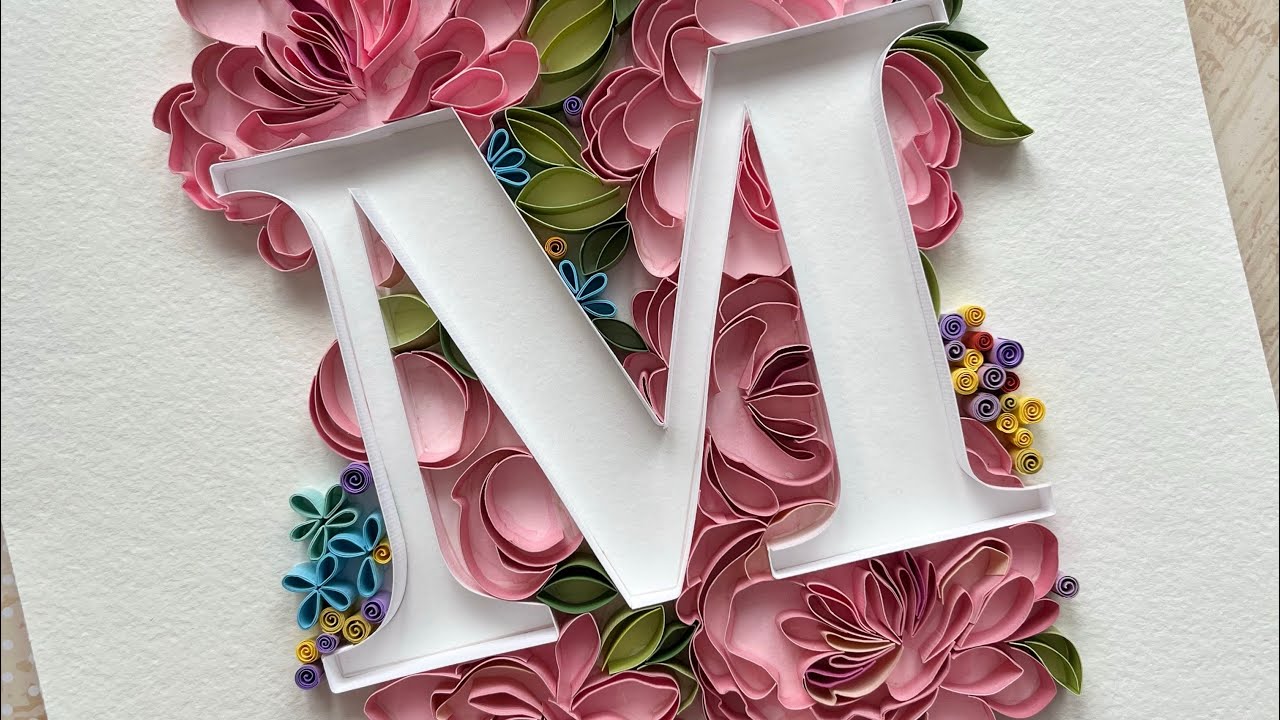 My NEW STORE with quilling on boosty - link in bio - Paper typography Floral Letter M