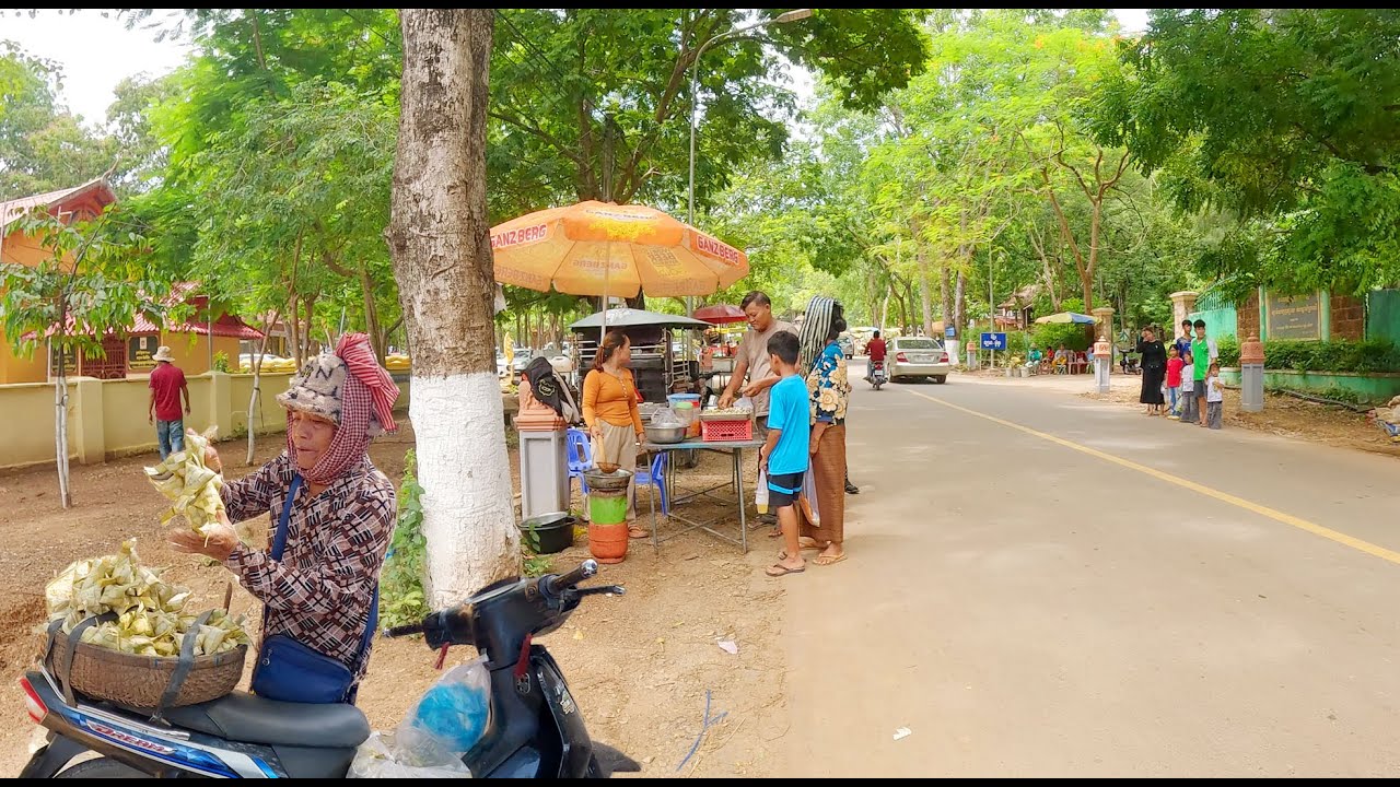 Phnom Oudong, Wat Saang Phnom in Kandal Province, Cambodia, Countryside Street Food, & Market Tour