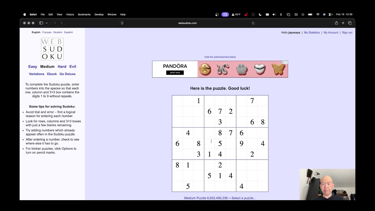 Daily Sudoku Challenge 2026-02-19