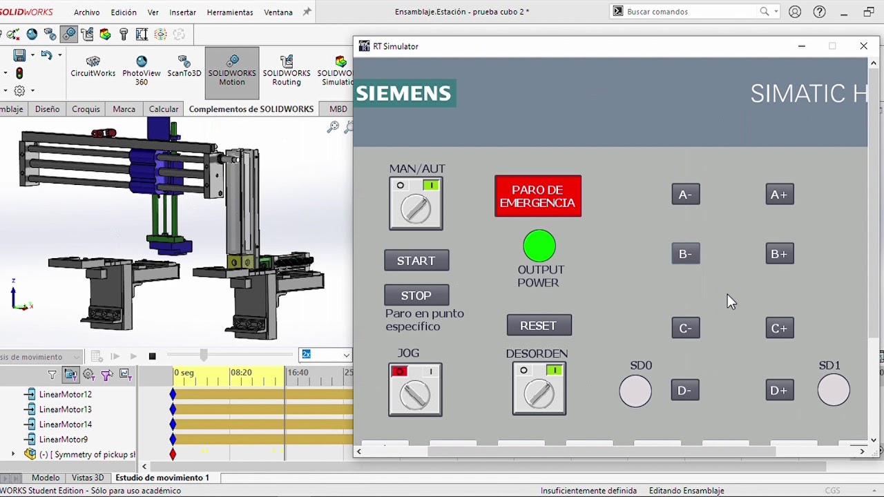 Factory IO and SolidWorks demonstration