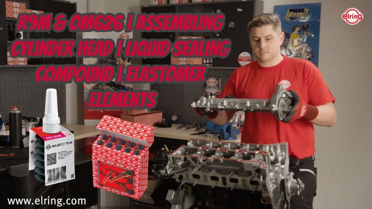 R9M & OM626 | Assembling Cylinder head | Liquid sealing compound EL-Liq74 | Elastomer elements