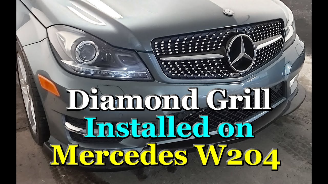 Mercedes Benz W204 Diamond Grill Installed