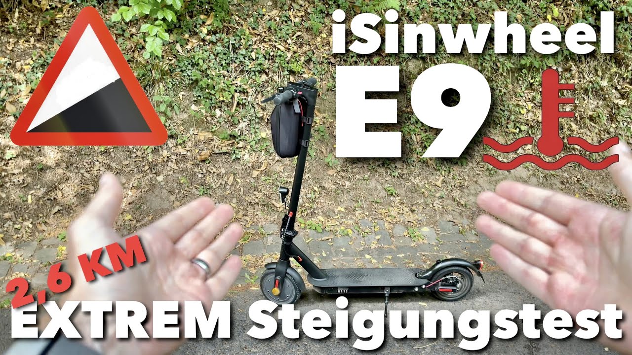 2,3 km Bergauf Fahrt mit dem iWheel E9 E-Scooter 350 Watt - EXTREM STEIGUNGSTEST - Wie weit ?