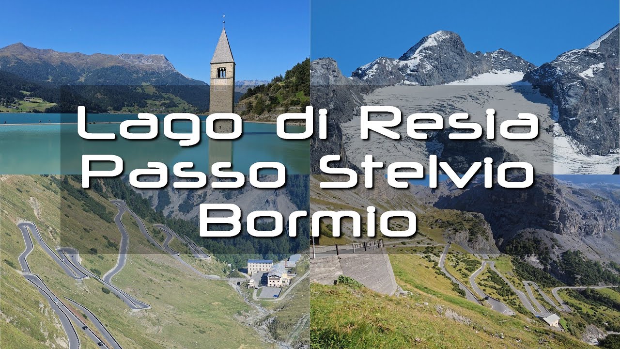 Italian roads. Driving Lago di Resia - Passo Stelvio - Bormio.