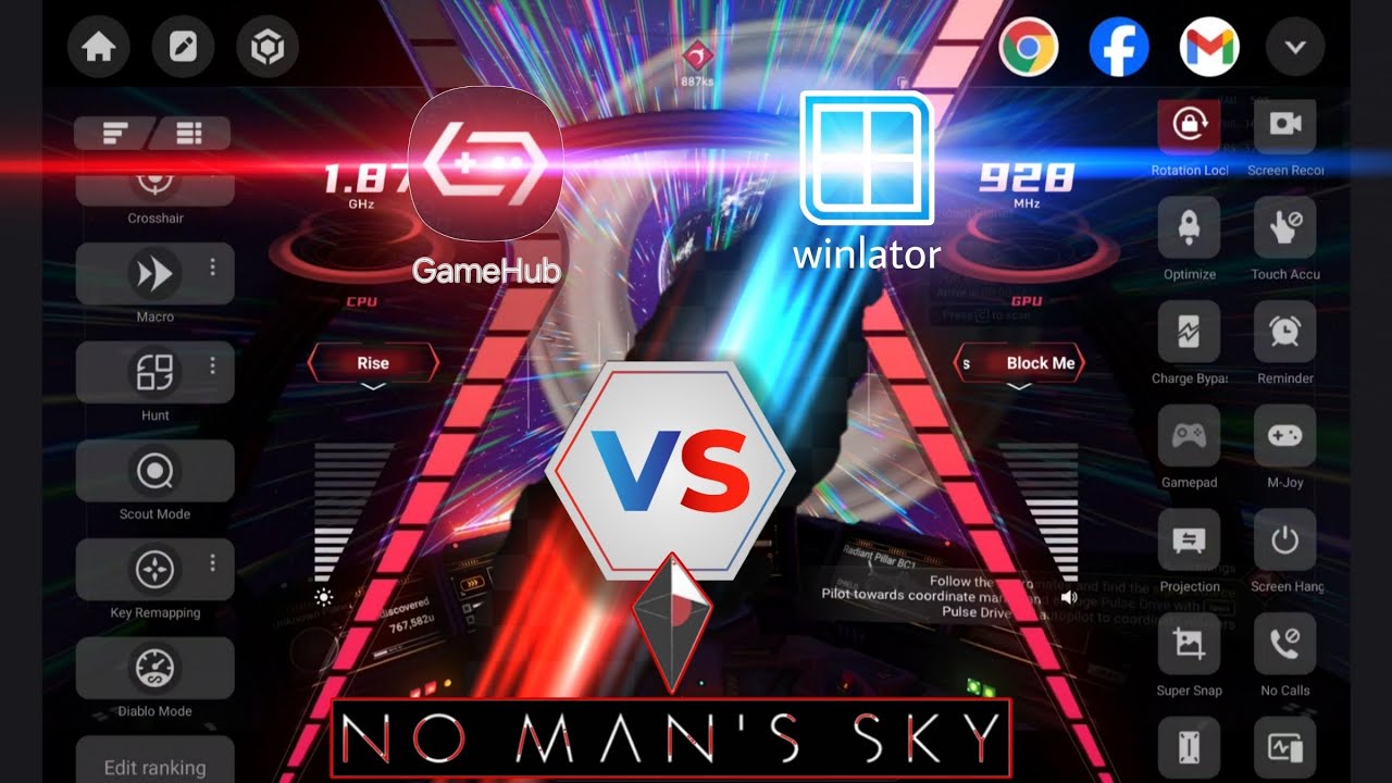Gamehub Vs Winlator | Redmagic astra | snapdragon 8 elite | No Man's Sky gameplay