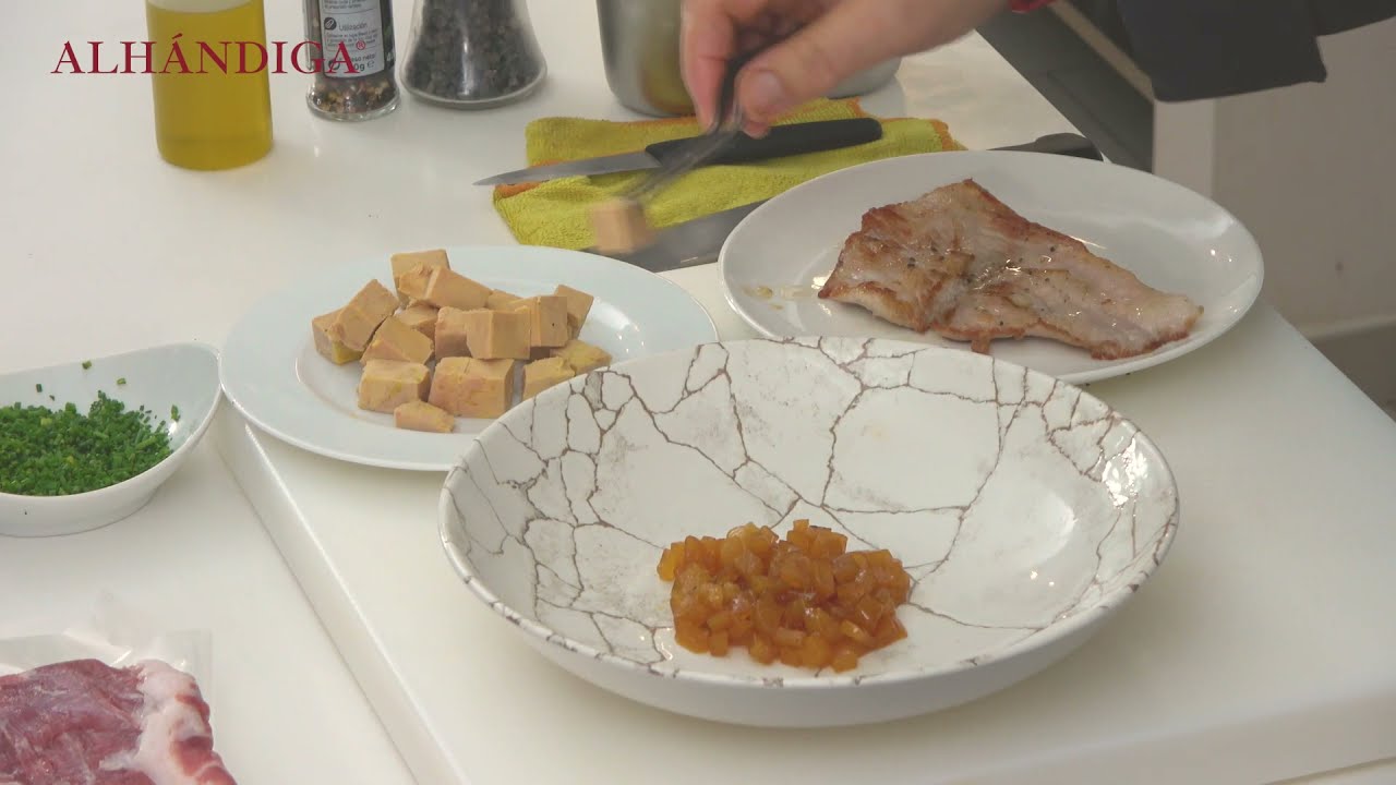 Receta Secreto Ibérico con Pera y Foei gras