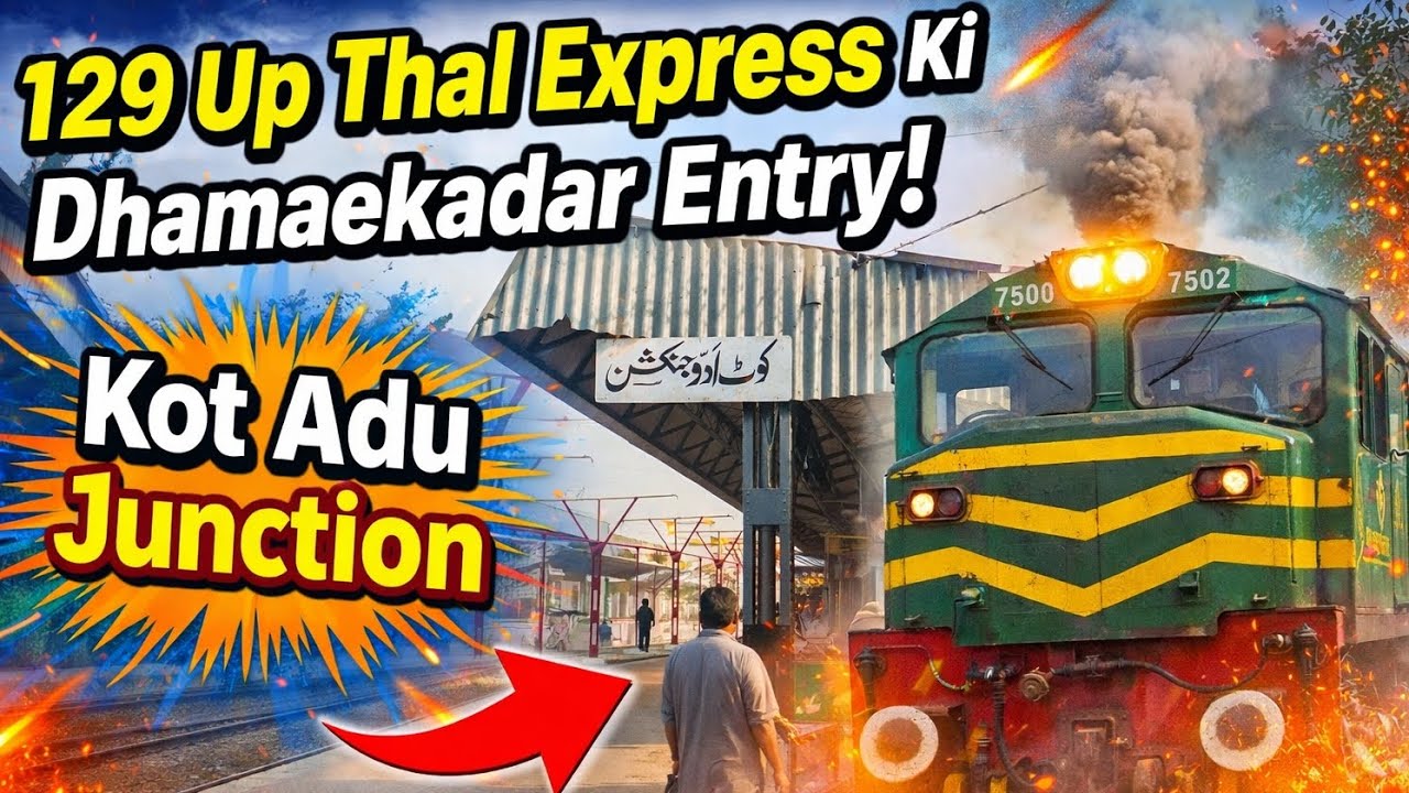 Kot Adu Junction | 129 Up Thal Express #kotaddu #pakistanrailway#thalexpress
