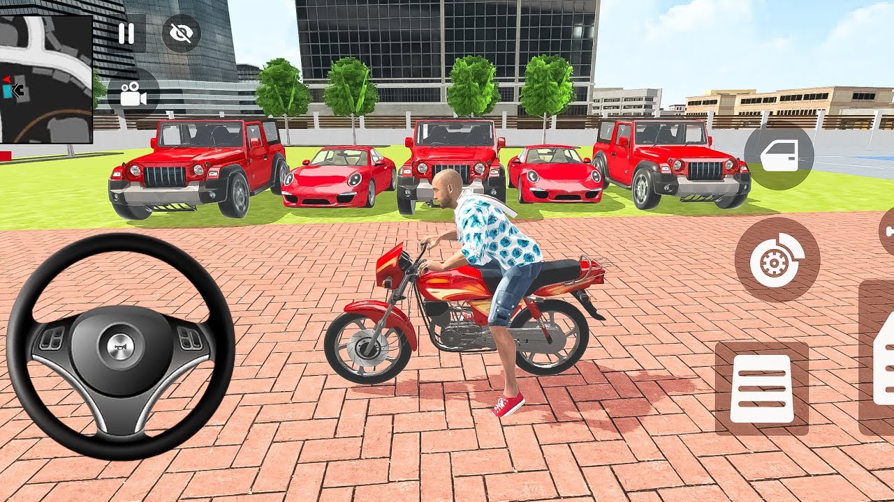 🎮Franklin order by 3️⃣ Mahindra Thar and 2️⃣Porsche Supercar in Indian 🇮🇳 bike Thief Auto Simulator🎮