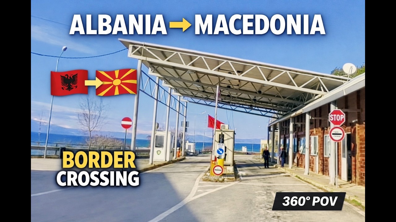 Driving Across the Albania&ndash;North Macedonia Border 🇦🇱&rarr;🇲🇰 | Drive Pogradec to Ohrid | 360&deg; POV