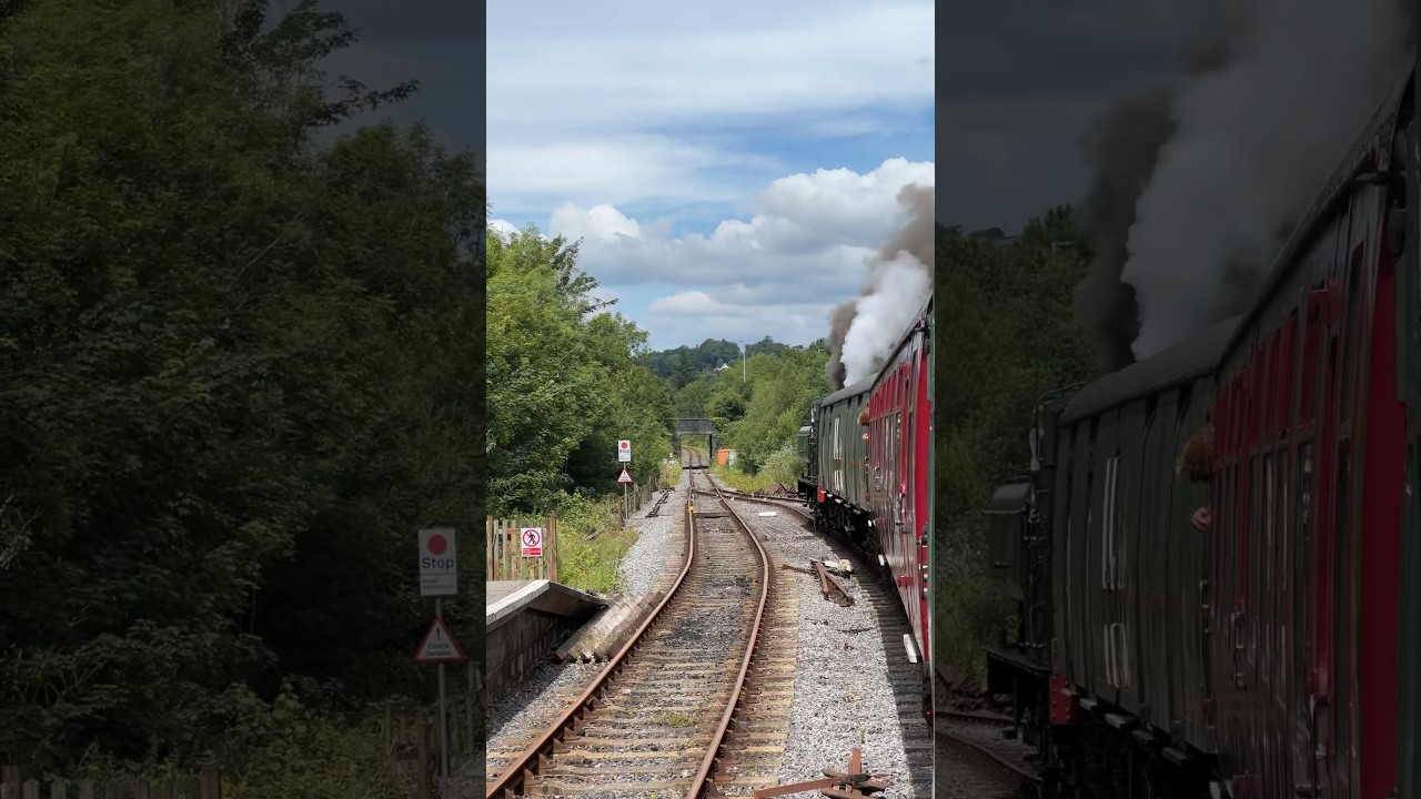 GWR 64xx Class No.6430 toots whistle leaving Abergwili Junction 🚂 #steam #train