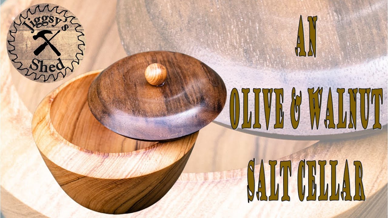 Woodturning| Olive & Walnut Salt Cellar