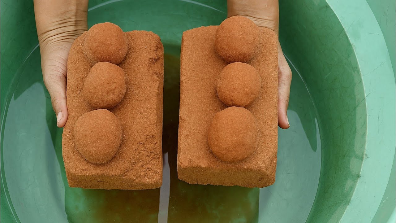 ASMR very soft sand ❤️ dirt silky smooth paste play dipping crumble in 💦🤤