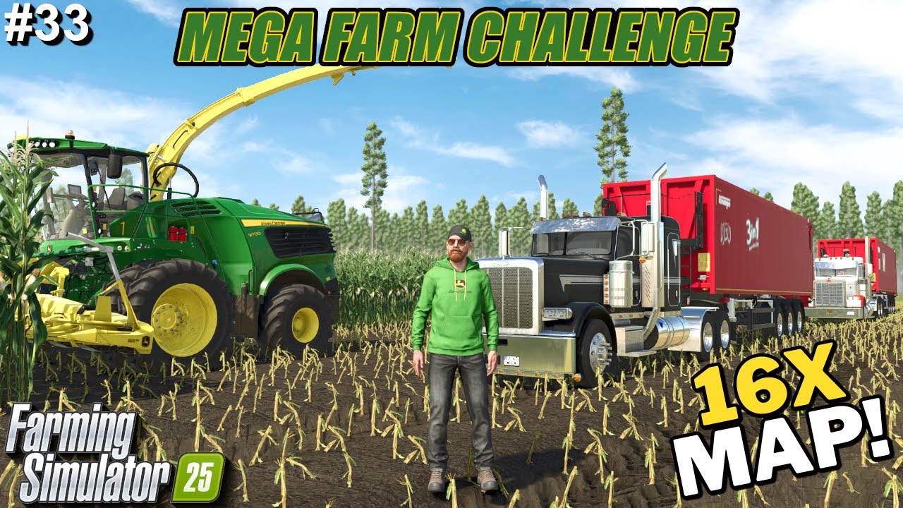 16X MAP MEGA FIELD CORN SILAGE HARVEST WITH AUTODRIVE & COURSEPLAY! | Farming Simulator 25 |FS25 #33