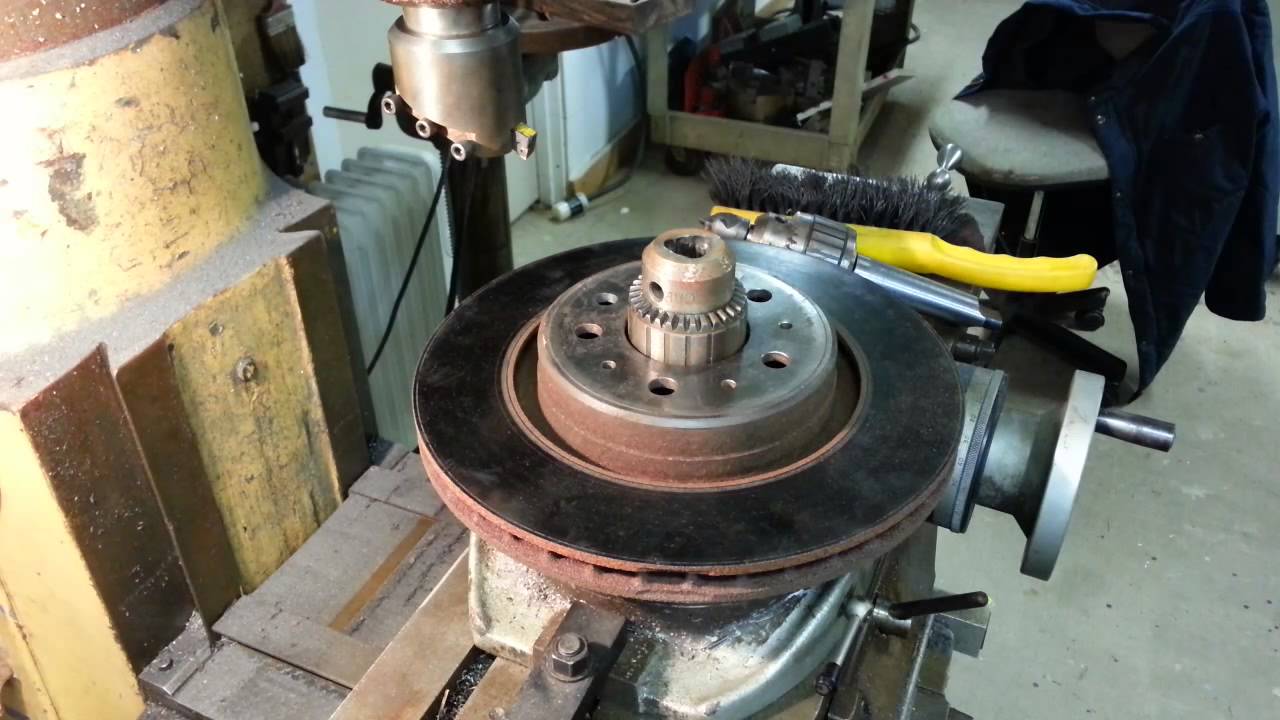 Resurfacing a warped brake rotor with a Bridgeport and rotary table
