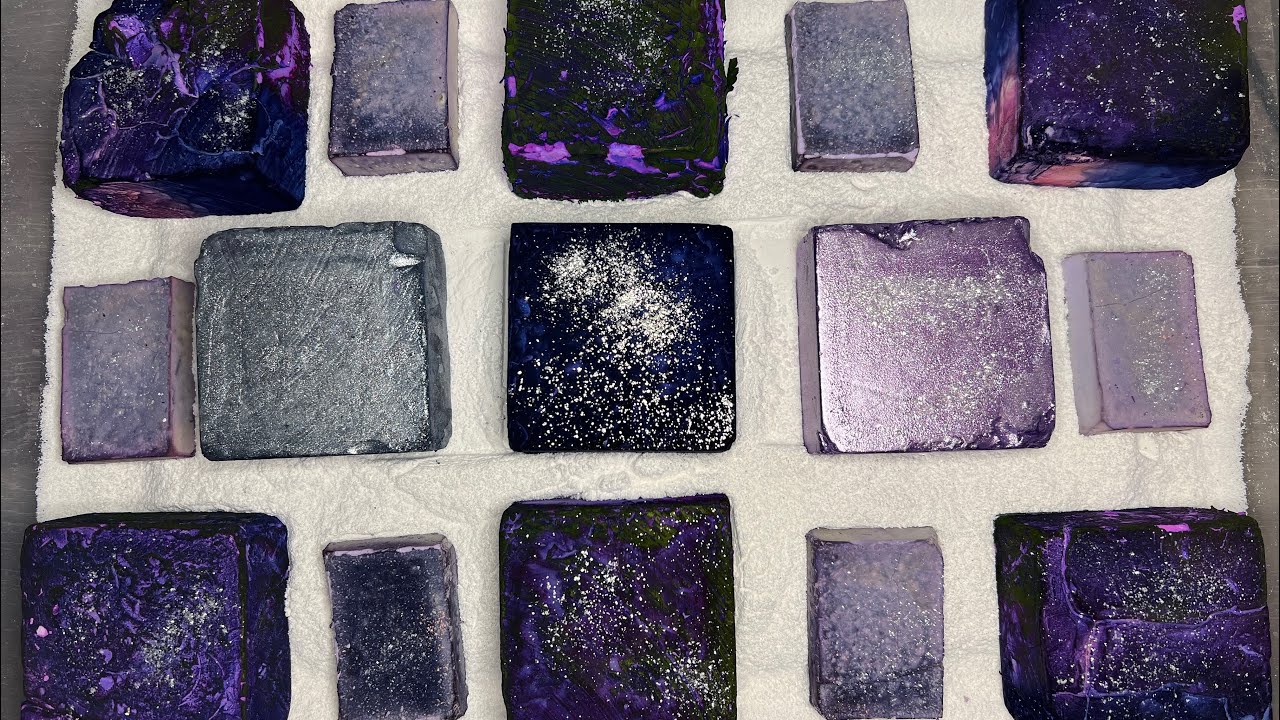 ASMR // PURPLE METALLIC DYED GYM CHALK BLOCKS // METALLIC MONDAY // SLEEP AID