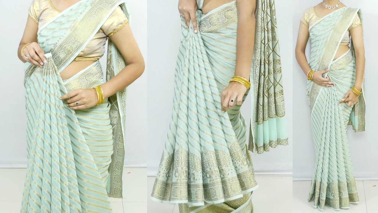 How to Drape saree perfectly to look slim | plus size saree draping | fatty women saree wearing
